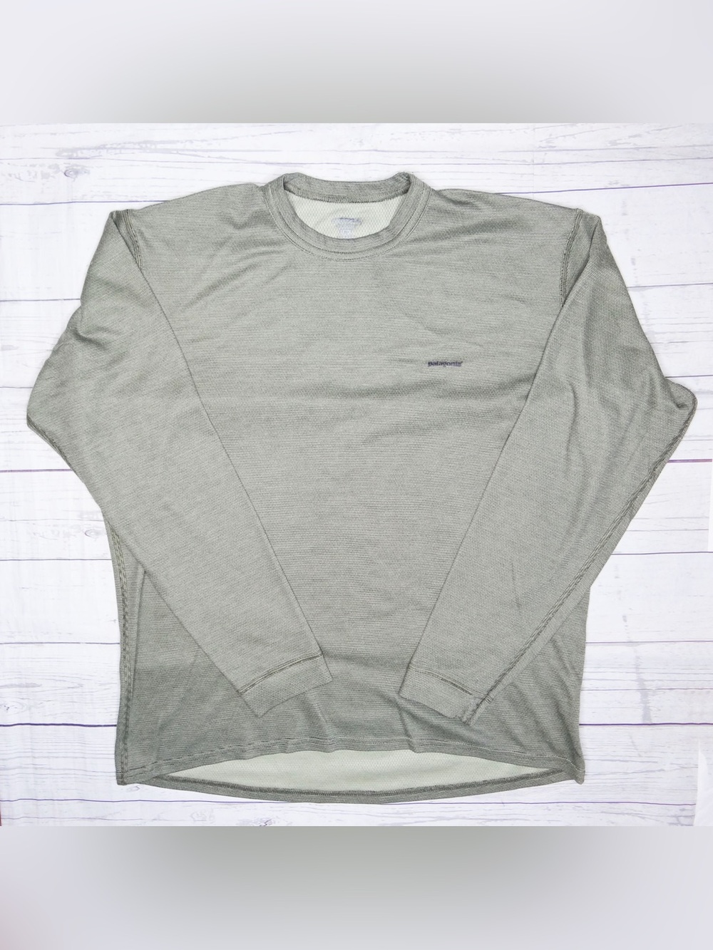 VTG Patagonia Capilene Shirt Sz M Olive Green Long Sleeve Base Layer USA
